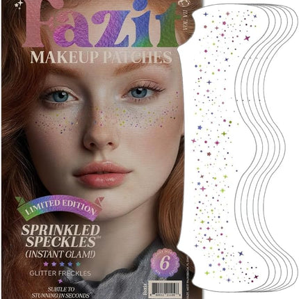 Fazit Makeup Patches - Sprinkled Speckles - Glow Up Make-Up Patches - Cute Glitter Makeup Accessories for Women - Cosmetic Glitter for Face