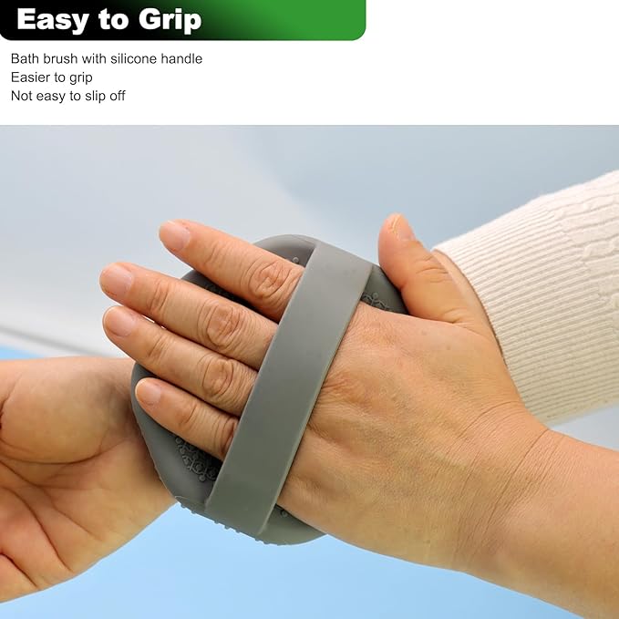 2-Pack Silicone Body Scrubber Shower Brushes,Exfoliating Body Scrubber for All Skin Type, Eco Friendly Shower Scrubber for Body, Silicone Body Brush for Showering (Gray & Purple)