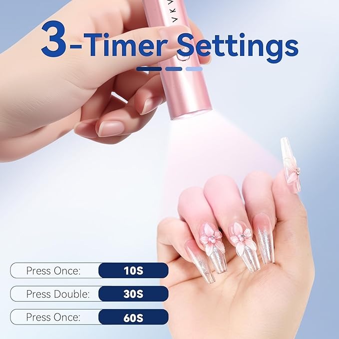 Makartt UV Light for Gel Nails - 3.6W Handheld UV LED Nail Gel Lamp with 3 Beads Portable JERTY Nail Dryer for Fast Curing Nail Tips Rechargeable USB Nail Light with LCD 3 Timers for Home Salon Use