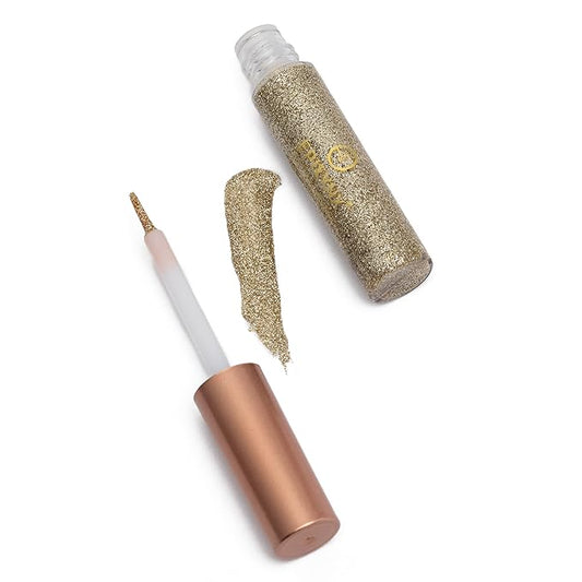 by Dr. Liia Hypoallergenic Eyeliner, Glitter Liquid Eyeliner I Gluten Free and Vegan for Sensitive Skin (6: Gold Brown)