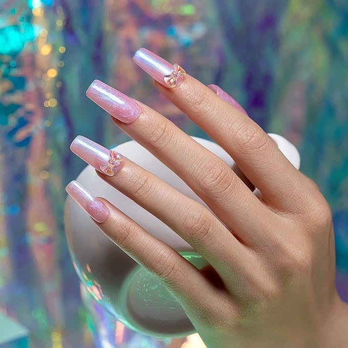 RARJSM Pearl Gel Nail Polish Shell Glitter Pearlescent Shell Gel Polish Set 6 Colors Pink White Green Purple Shimmer Mermaid Swirl Thread Effect Soak Off Curing Requires DIY Manicure Use