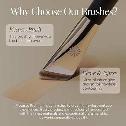 Piccasso Brush Korean Foundation Spatula – Professional Stainless Steel Makeup Tool for Thin, Seamless Foundation & Cream Blending (Tapping Cover)