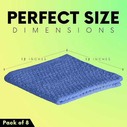 Elaine Karen Multicolored Body Wash Cloths Cotton Washcloths 8 Pack Cotton wash Cloths for Showering, Face Towels Cotton, Rags for Body - Soft and Absorbent - Wash Cloths for Body, 12 x 12 Inches