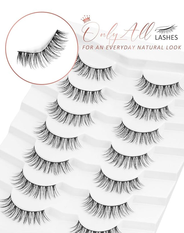 Onlyall Wispy Lashes Natural Flared False Eyelashes Fake Lashes DK65