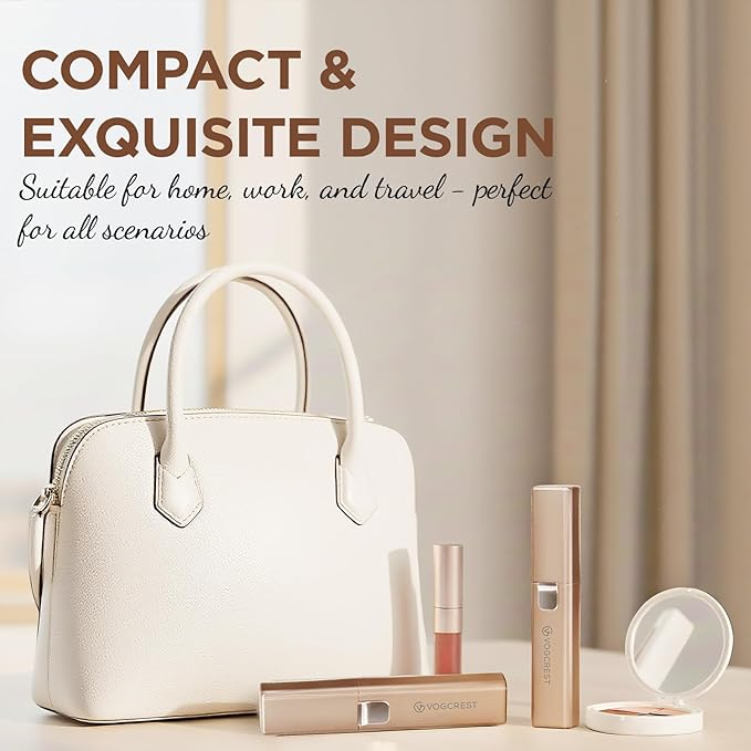 Rechargeable Facial Hair Remover for Women: 2 in 1 Electric Eyebrow and Facial Hair Remover - Suitable for Middle-aged Women’s Eyebrow, Chin, and Cheek Trimming - with Built-in LED Light (Gold)