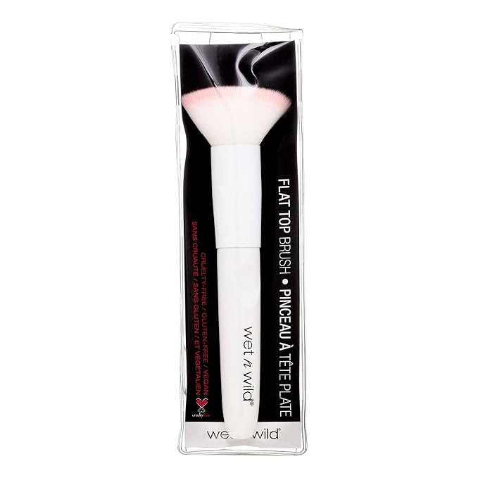 wet n wild Kabuki Brush, Flat Top for All Formulas, Densely-Packed Synthetic Bristles, Ergonomic Handle for Comfortable Control