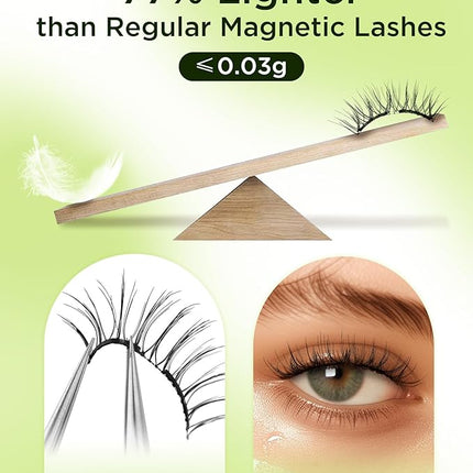 BEYELIAN Magnetic Eyelashes with Applicator Kit, Reusable False Lashes, No Glue Needed Soft Magnetic Lashes Natural Look for Eye (Lightweight & Comfortable)