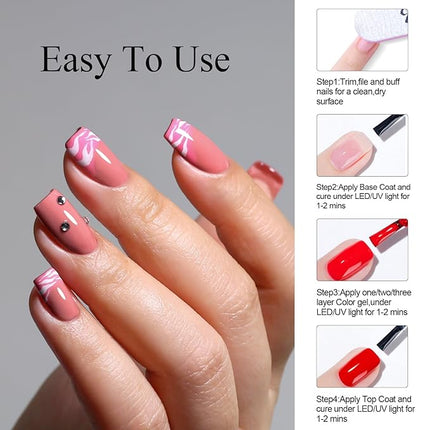 Imtiti Pink Gel Nail Polish, Mauve Pink Color UV/LED Soak Off Gel Polish for Spring Summer DIY Nail Art Manicure at Home 1Pcs,15ml