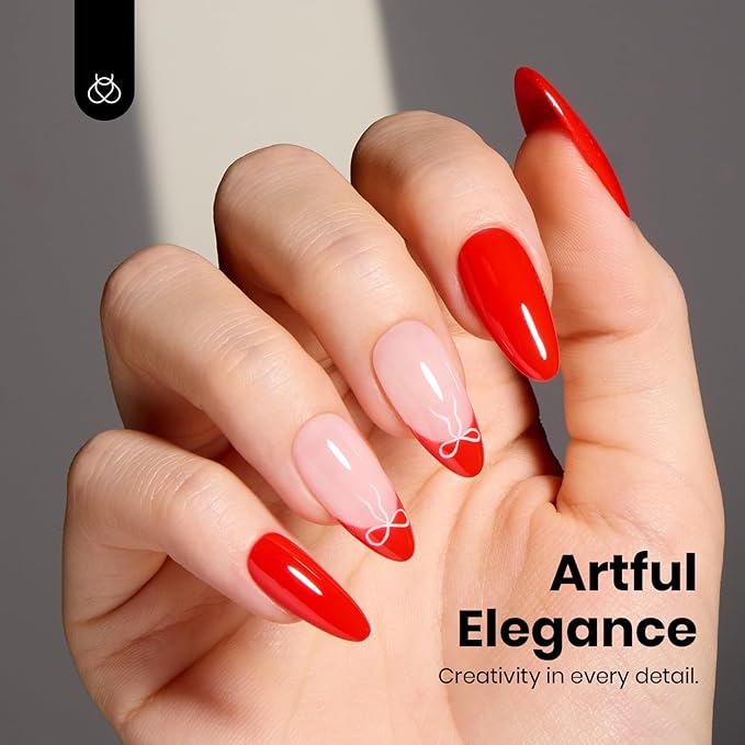 Beetles Red Gel Nail Polish - Hema Free Crimsom Harmony Gel Classic Red Gel Polish Soak Off Uv LED Nail Lamp 15ml DIY Home Manicure Salon Gift for Women
