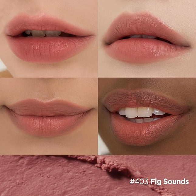 Laka Bulky Matte Lipstick, 4g/0.14oz., Long Wear, Non-Drying Lip Stain Stick with High Pigmentation, Voluminous Lips, K-Beauty (#403 Fig Sounds)