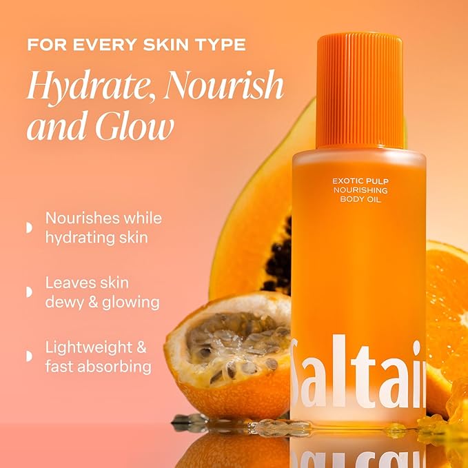 Saltair Body Oil. Luxurious Exotic Pulp After Shower and Bath Oil Moisturizer for Women. Botanical, Non-Greasy, and Well-Absorbing Lotion for Hydrating Dry Skin. 4oz Pump Bottle