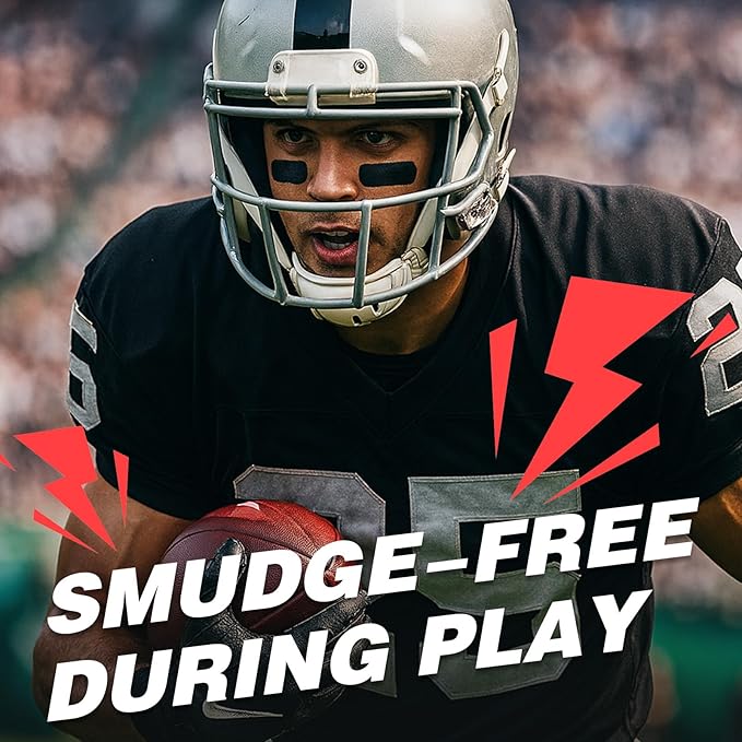 5PCS Black Face Body Paint Stick, Oil Based Face Painting Kit for Halloween Gothic Skull Skeleton Costume Cosplay Makeup, Sports Eye Black for Football, Baseball, Softball - Anti Glare Eye Stick -