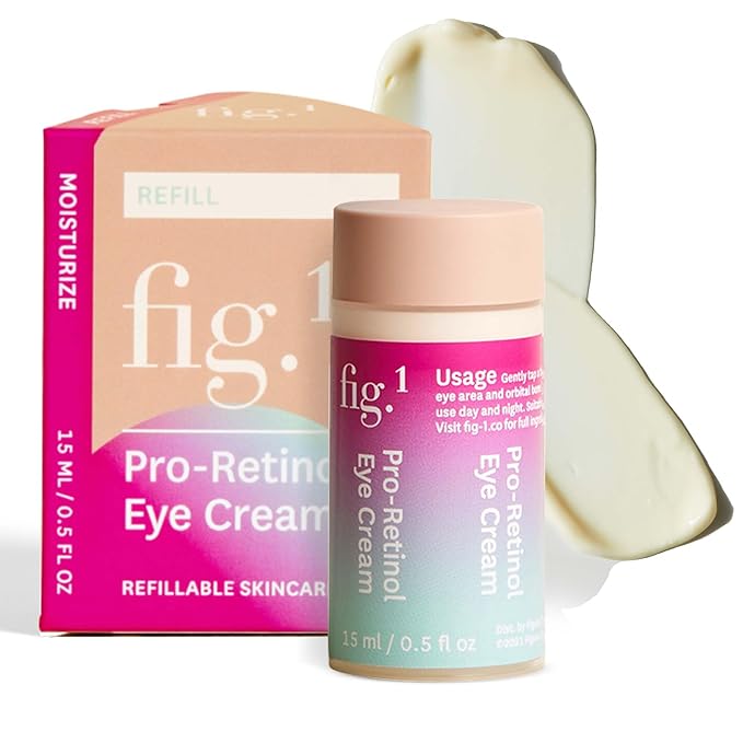 Fig.1 Pro Retinol Eye Cream Refill | Anti Aging For Wrinkles And Fine Lines | Hydrating Under Eye Cream For Dark Circles And Puffiness | Moisturizer For Women & Men, 15ml / 0.5 fl oz