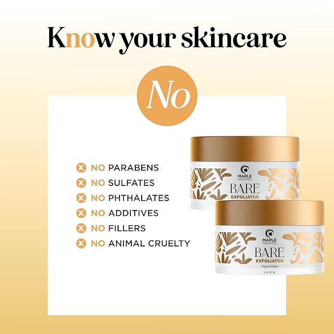 Bare Pre Shave Exfoliator for Women - Ingrown Hair Exfoliating Scrub for Bikini Area Legs & Underarms with Glycolic Acid & Volcanic Sand Exfoliants - Smoothing Bikini Area Exfoliator Pre Shave Scrub