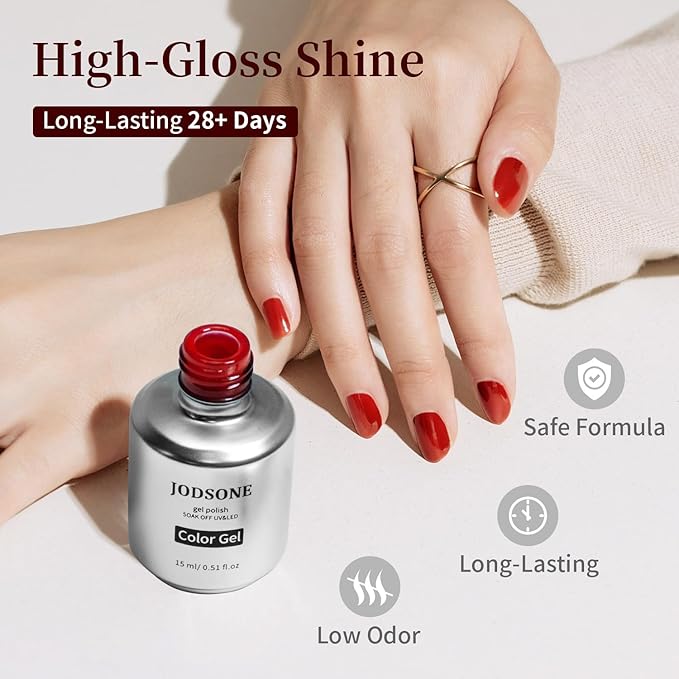 JODSONE Red Gel Nail Polish 1Pcs 15ml Soak Off U V LED Gel Polish Nail Art Design Manicure Salon DIY At Home
