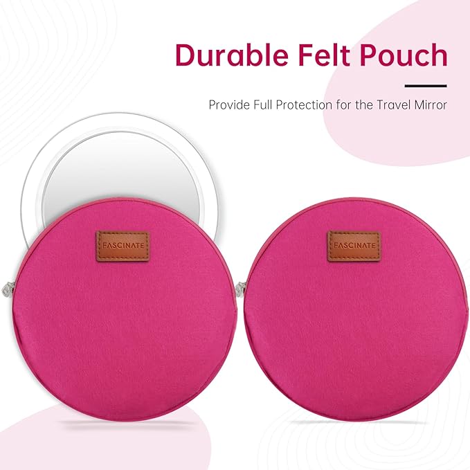 FASCINATE Magnifying Mirror 10X 1X Double Sided Magnification Makeup Vanity Mirror Rechargeable Lighted Mirror with 3 Color Lighting Modes Adjustable Rotation LED Vanity Mirror