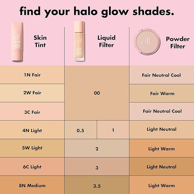 e.l.f. Halo Glow Skin Tint SPF 50, Tinted Moisturizer For Light, Buildable Coverage, Creates A Natural Glow, Vegan & Cruelty-Free, 2 Fair Warm