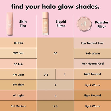e.l.f. Halo Glow Skin Tint SPF 50, Tinted Moisturizer For Light, Buildable Coverage, Creates A Natural Glow, Vegan & Cruelty-Free, 6 Light Cool