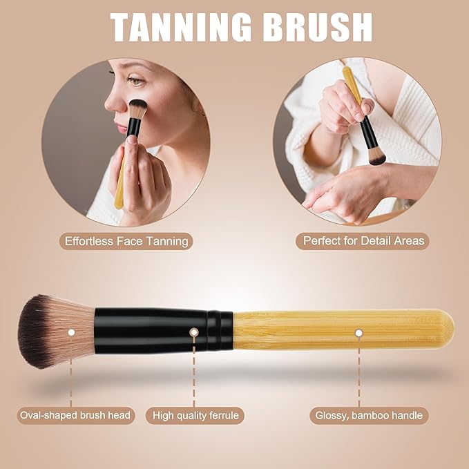 3 Pcs Self Tanner Brush Self Tanning Brush for Self Tan Brushes Kabuki Body Brushes for Self Tanner Back Applicator Self Tan Blending Makeup brush Self Tanner Face Brushes Back Lotion Applicator