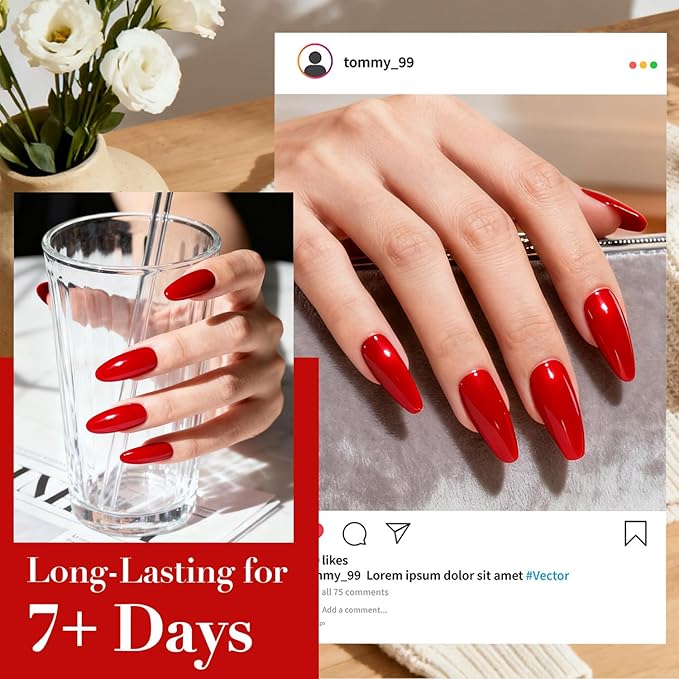 AZUREBEAUTY Red Nail Polish Burgundy Quick Dry Natural Infinite Shine Nail Lacquer Fingernail Polish Strengthening Treatment Kit Salon-Quality for Women 10ml