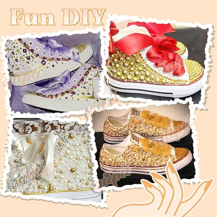 qiipii 2 Styles Lemon Yellow Flatback Pearls for Bedazzling Crafting 3mm-10mm Half Round Pearls Beads Gems Bedazzler Kit Charms for Nails Face Eyes Makeup Tumblers Bottles DIY Crafts Shoes Beauty Deco