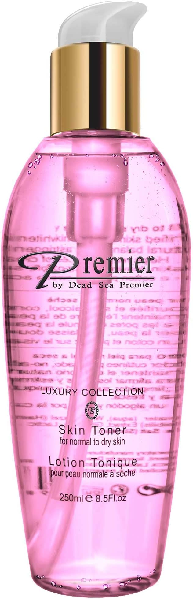 Premier Dead Sea Skin Toner Normal To Oily Skin, pH 5.5 balancing, alcoholic cleanser that is mild and gentle to skin, with natural ingredients of witch hazel and minerals 8.5fl.oz