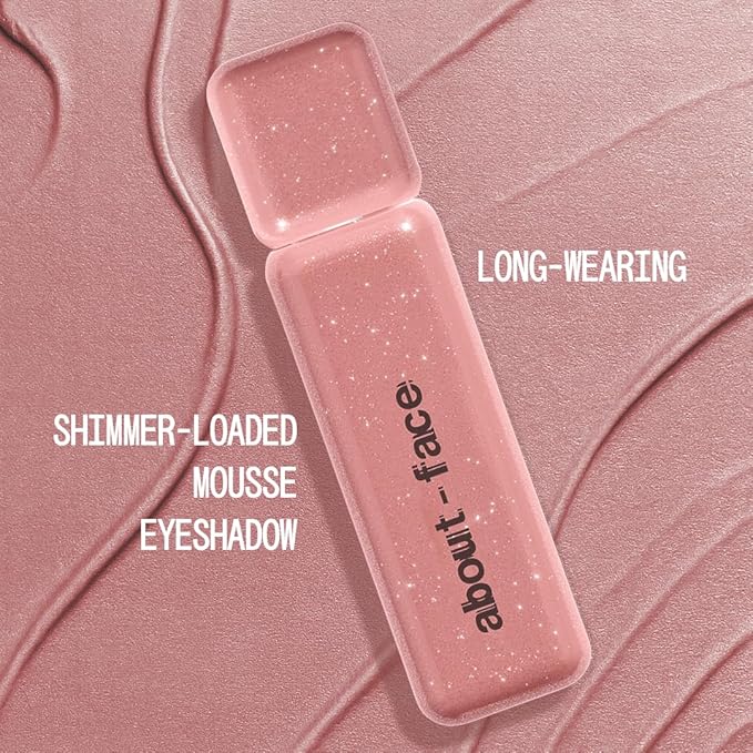 about-face Fractal Glitter Eye Paint Smolder – Smudge-Proof, Long-Lasting Liquid Eyeshadow – Intense Sparkle with Mousse Texture – Vegan, Cruelty-Free – 0.13oz (Shimmering Mauve)