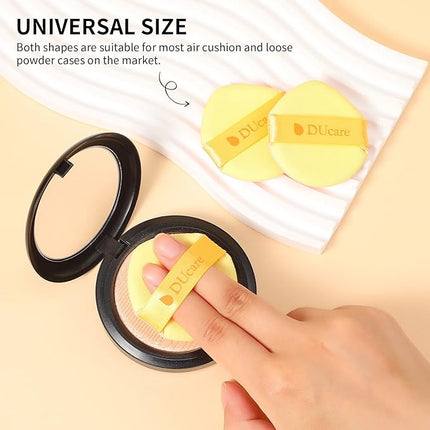 DUcare Foundation Brush with Christmas Sponges Puff Flat Top Kabuki Brush for Liquid Blending Mineral Powder Buffing Stippling