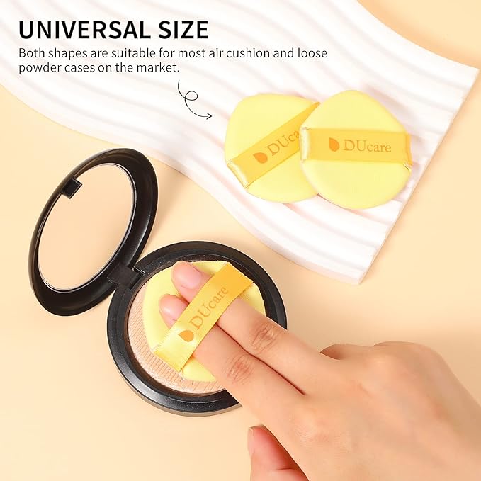 DUcare Foundation Brush with Makeup Sponges Puff Flat Top Kabuki Brush for Liquid Blending Mineral Powder Buffing Stippling