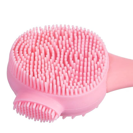 Silicone Facial Cleansing Brush 3 Designs, Beomeen 4 in 1 Handheld Face Scrubber for Deep Gentle Exfoliating, Double-Ended Face Wash Scrub Brush for Face Skincare and Massage (Pink)