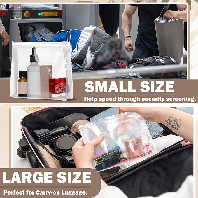 Xuniea 50 Pcs Mini Clear Makeup Bag Small Clear Zipper Pouch Travel Plastic Cosmetic Organizer Waterproof for Toiletries Swimsuit Bikini Bathing Suit(9.8'',7.9'',5.9'',Transparent)