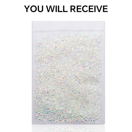 1440Pcs Transparent AB Crystal Rhinestones,Glass Flatback Rhinestones Gemstones Small for Nail Face Makeup Art Crafts Clothes Decoration -(SS4,1.6mm,Transparent AB)