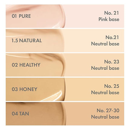 Amuse SEOUL Dew Power Vegan Cushion Foundation (1.5 NATURAL) | Dewy, glow, long-lasting, double coverage, clean beauty, lightweight, natural look, hydrating cushion