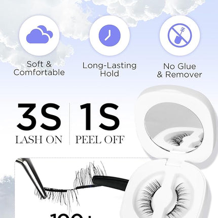 BEYELIAN Magnetic Eyelashes with Applicator Kit, Upgrade Soft Magnetic Lashes Reusable False Eyelashes Natural Look, No Glue Needed Eyelashes for Daily Work (Lightweight & Comfortable)