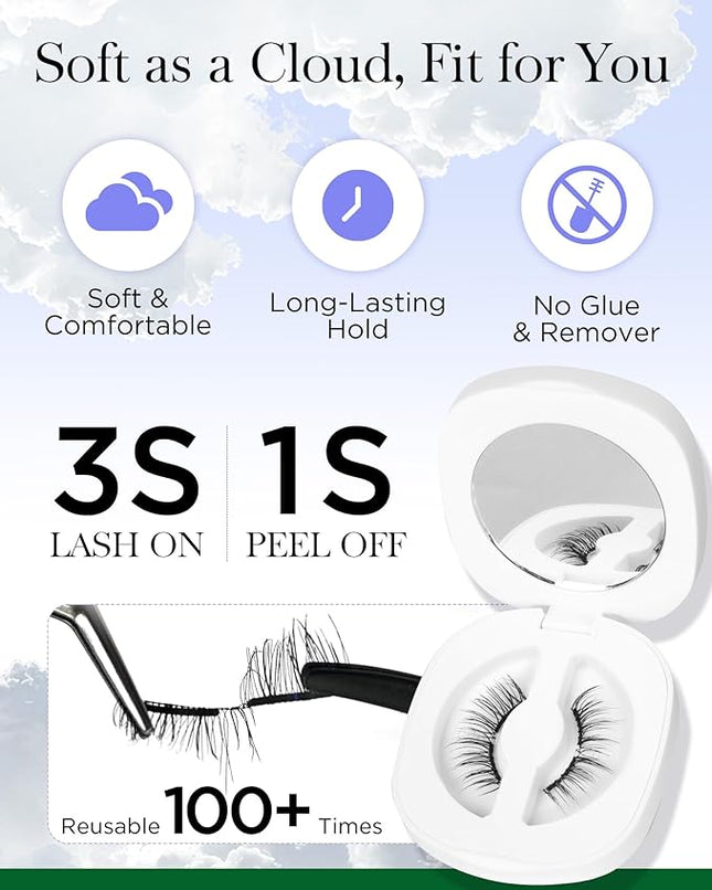 BEYELIAN Magnetic Eyelashes with Applicator Kit, Upgrade Soft Magnetic Lashes Reusable False Eyelashes Natural Look, No Glue Needed Eyelashes for Daily Work (Lightweight & Comfortable)