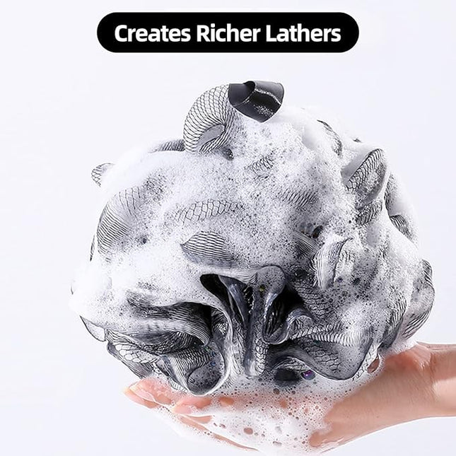 Fu Store Loofah Sponge Shower Loofahs 50g Bath Sponges Mesh Balls Body Scrubber Exfoliator Wash Back Scrubber Bathroom Men Women 4 Pack Scrubbers Cleaning Bathing Accessories