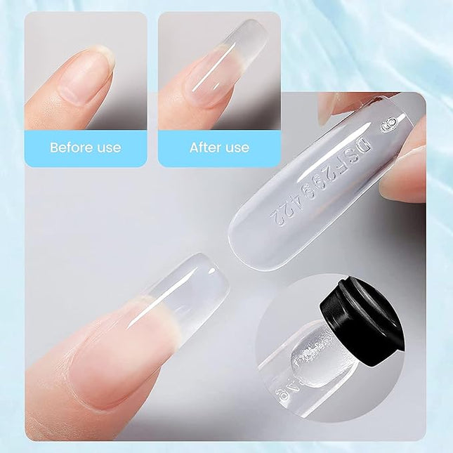 Poly Nail Gel Kit 15ml/0.5fl.oz Clear and Nude Poly Gel Nail Extension Flase NAIL Gel with Slip Solution Nail Dryer for Beginner(Clear&Nude)