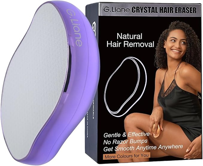 Crystal Hair Eraser,Upgraded Painless Crystal Hair Remover,Effective Nano Glass Hair Removal Device and Skin Exfoliation,Body Epilator for Women and Men(Violet)