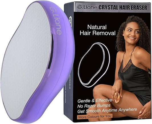 Crystal Hair Eraser,Upgraded Painless Crystal Hair Remover,Effective Nano Glass Hair Removal Device and Skin Exfoliation,Body Epilator for Women and Men(Violet)