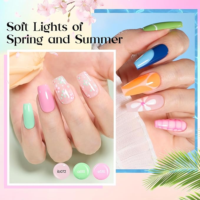 Beetles Gel Nail Polish Set - Seasons Variations 48 Colors Gel Polish Kit Brown Nude Pink Red Blue White Color with Base Top Coat Home DIY Soak Off Nail Art Salon Manicure Starter Kit Gift for Women