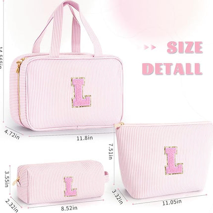 Valentines Day Birthday Gift for Kids Teen Girls Gifts for Girl,Toiletry Bag Makeup Cosmetic Bag Daughter Sister Gifts Birthday for Women Teacher Preppy Makeup Bag - Pink L