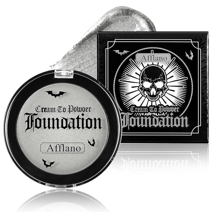 Metallic Silver Face Paint, Professional Full Coverage Shimmer Silver Body Paint for Kids & Adults, Long Last Blendable silver Metal Face Painting for Halloween Makeup,Tin Man FX, Alien, Cosplay,Stage