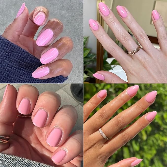 Olive & June Long Lasting Nail Polish | Plump, Gel-Like Finish | No Lamp Needed | Lasts up to 10 days | Salon-Quality at Home | Vegan & Cruelty-Free | Chip-Resistant | Saltwater Taffy | Sheer Pink
