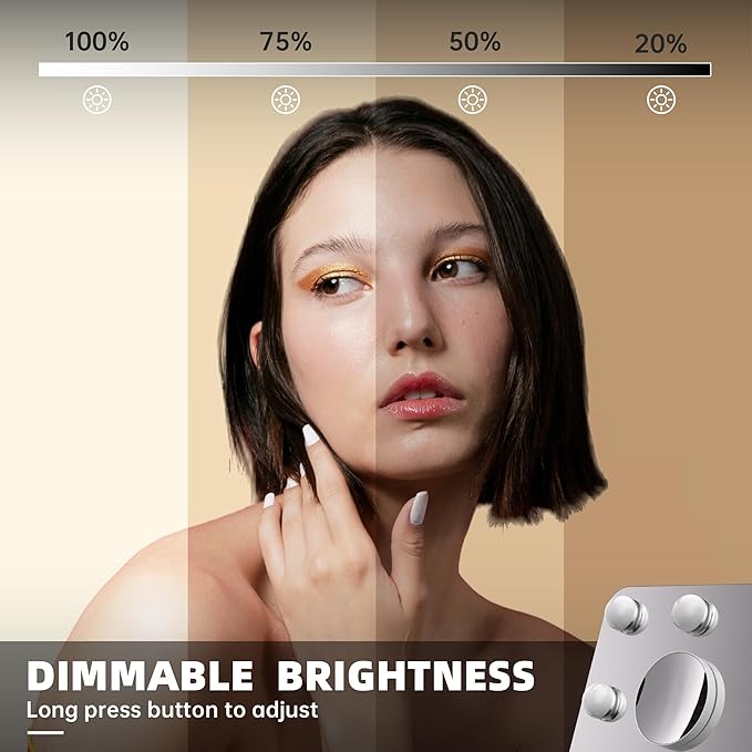 MINISO Vanity Mirror with Lights - 9.8" x 13.8" Hollywood Makeup Mirror with Adjustable Brightness, 3 Modes Light, 360°Rotation