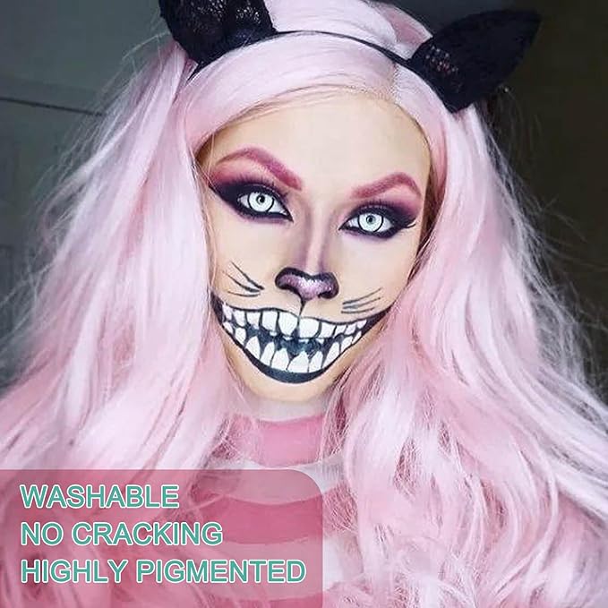 MEICOLY Light Pink Halloween Face Body Paint,2.37Oz Large Tube Water Based Full Body Paint for Adults and Children,Pastel Pale Pink Face Paint for Stage SFX Special Effects Cosplay Makeup