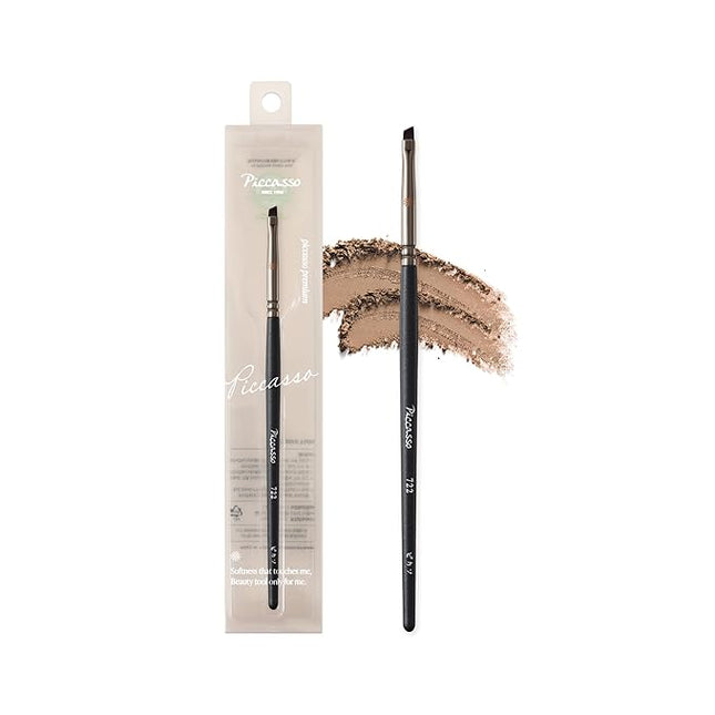 Piccasso 722 Angled Eyeliner Brush – Thin Flat Eyeliner Brush for Precise Eye Makeup, Ideal Eyeliner Tool for Liquid Eyeliner, Gel, and Powder – Professional Eyeshadow and Facial Brush