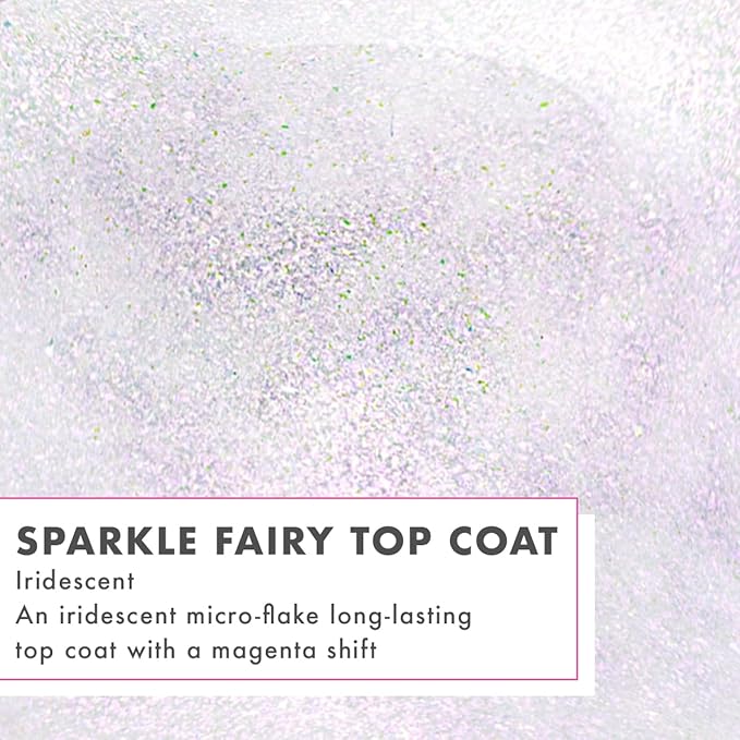 Olive & June Long Lasting Nail Polish Top Coat - Sparkle Fairy | Gel-Like Finish | No Lamp Needed, Lasts up to 10 days | Salon-Quality at Home | Vegan & Cruelty-Free, Chip-Resistant | Iridescent Flake