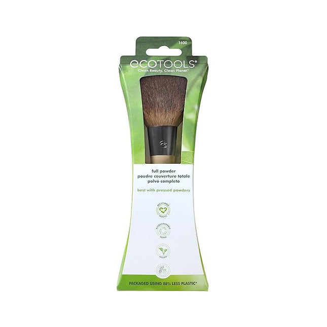 EcoTools Full Powder Brush, Fluffy Makeup Brush For Loose & Pressed Powder, Best For Setting Makeup, Large Brush Head With Soft, Synthetic Bristles, Eco-Friendly & Cruelty-Free, 1 Count