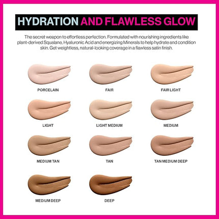 wet n wild Bare Focus Tinted Hydrator Matte Finish, Deep | Oil-Free | Moisturizing Makeup | Hyaluronic Acid | Sheer To Medium Coverage (Pack of 2)