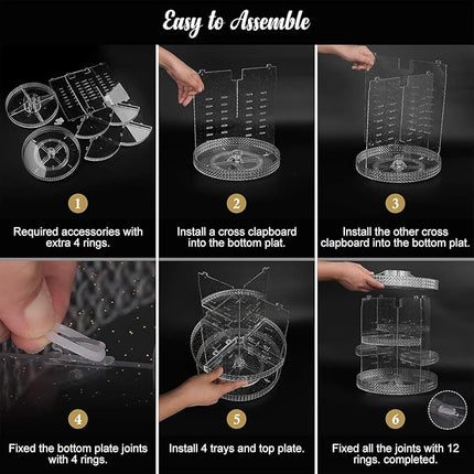 Large Makeup Organizer 360 Degree Rotating, Makeup Storage Organizer, Cosmetic Organizer Gold, 7 Layers Large Capacity Cosmetic Storage, Fits Makeup Brushes, Lipsticks, Bathroom, Gold